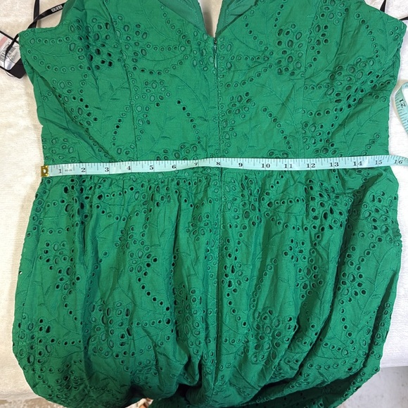 GUESS Women's Cotton Eyelet Asymmetric Midi Dress- Size 10 - Picture 9 of 10